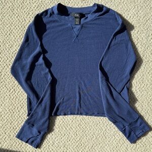 Athleta Girl longsleeve, light waffle knit crop top